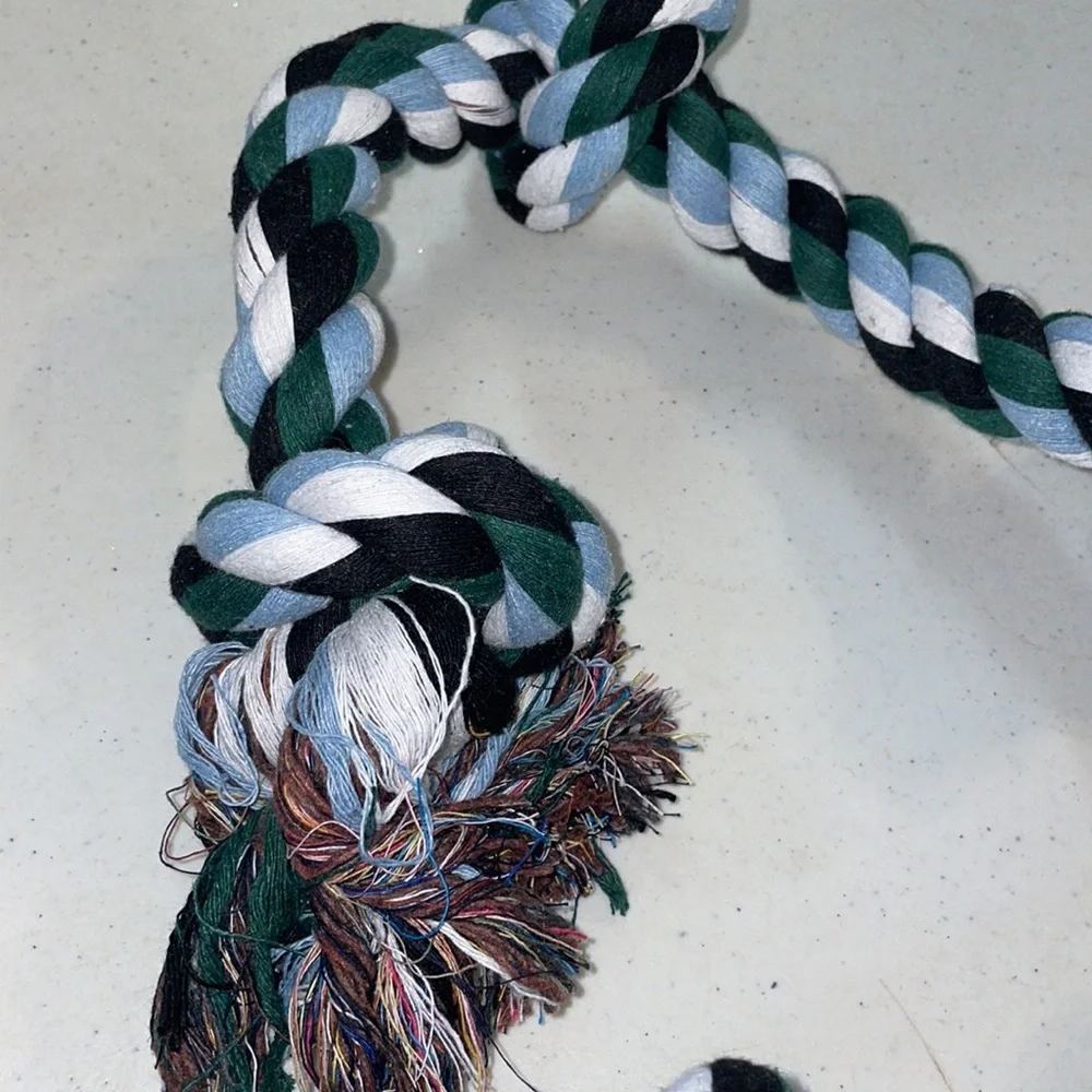 🎉HP🎉NWOT Large Dog 5 Knot Rope Toy Blue & Green
